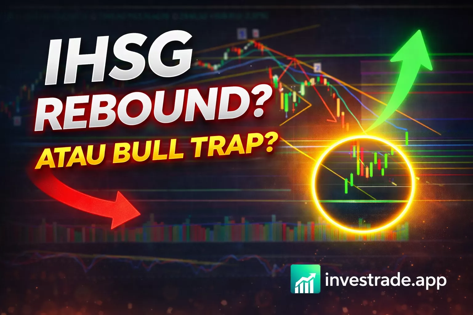 IHSG berada di persimpangan garis trendlinenya..
